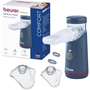 Beurer IH 49 Aerosol, dispositivo di inalazione portatile per bambini e adulti, per raffreddore, asma e altre malattie respiratorie, batteria ricaricabile, particolarmente silenzioso, con tasca