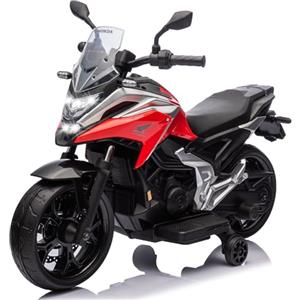 Mondial Toys Moto Elettrica 12V per Bambini Honda NC750X Motocicletta con Licenza Ufficiale Due Potenti Motori Fari LED Bluetooth Ruote Grandi Rotelle Removibili 3-6 Anni fino a 35 kg Rosso