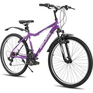 HILAND HH Donna 26 Pollici Mountain Bike, Uomo e Donna 21 Velocità, Telaio in Acciaio ad Alto Carbonio Mountain Bike, Sport MTB Uomo Adulto Viola