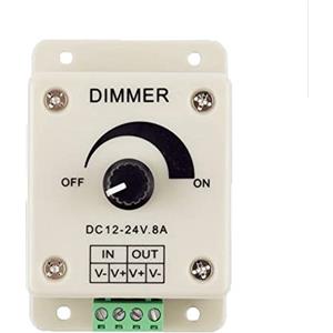 CABLEPELADO Regolatore di intensità per striscia LED | Dimmer e Dimmer | Compatibile 5050 3528 | DC 12 V-24 V 8 A