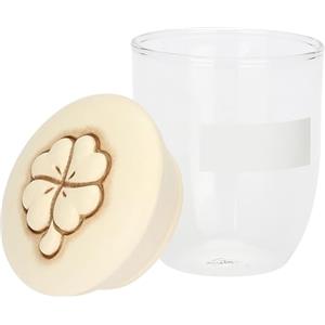 THUN - Barattolo in vetro con coperchio quadrifoglio in ceramica