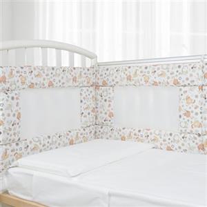 Babysanity - Paracolpi Lettino Ad Alta Traspirazione Dotato di Sistema Baby Air Mesh Il Paracolpi Culla Garantisce al Tuo Bambino Un Ambiente Sicuro per la Nanna (Fantasia Beige)