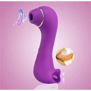 BOWQY Massaggiatore elettrico，Ṥucchia e Lînguá Çlitòrīdè per Donna Vîbràtóri Clídórídè Dónnà, con 10 * 10 livelli di massaggio regolabiliṠèẍ TôyșṼibratṓrḙṗer Dònṅa Realistico100% impermeabile(Viola-1)