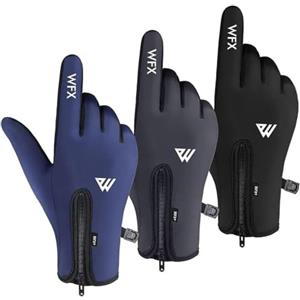 WESTWOOD FOX Guanti da Ciclismo per Bambini, Guanti Termici Invernali per Ragazzo e Ragazza, Antivento, Antiscivolo, Touchscreen, Impugnatura sul Palmo, Guanti a Dita Intere per Ciclismo,