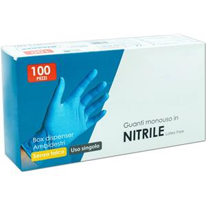 INTCO Guanti Nitrile Senza Polvere M Blu - 100 Pezzi