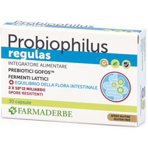 Farmaderbe Probiophilus Regulas Integratore Equilibrio Intestinale, 30 Capsule