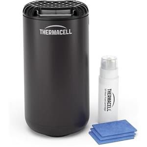 Thermacell Repellente Antizanzare Mini Halo, Per Esterno, Giardino e Patio, Protezione Efficace 21m², Inodore, Include 12 Ore di protezione, 1 Cartuccia + 3 Piastrine, Grafite