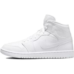 NIKE Wmns Air Jordan 1 Mid, Sneaker Donna, White/White-White, 41 EU