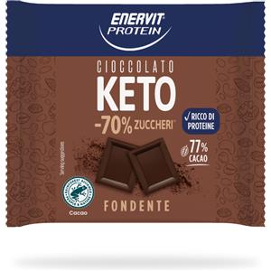 Enervit Protein Keto Tavoletta Cioccolato 35g - Ricca in Proteine, 70% Zuccheri in Meno, 77% Cacao