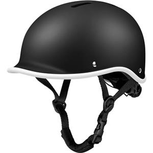 LeapBeast Casco da Bicicletta Urbano, Cascos Monopattino Elettrico per Adulti, Stile Retrò Casco Regolabile per Pendolarismo, Ciclismo su Strada, Pattinaggio (Nero, S)