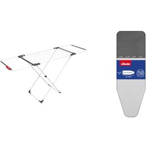 Vileda Surprise, Stendibiancheria Estensibile E Ripiegabile, Alluminio/Resina & 142473 Rapid Copriasse Da Stiro Universale, In Cotone E Alluminio, Termoriflettente
