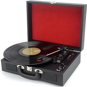 Majestic TT 27 BT USB - Valigetta Giradischi 33/45 Giri, Wireless Audio, ingresso USB per riprodurre e registrare, Nero