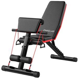 DnKelar Panca Pesi 5-in-1 Regolabile Multifunzione, 7 Direzioni Schienale Regolabile, Pieghevole da Allenamento per Addominali, Fitness per Casa Palestra Max 150kg