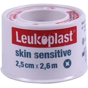 Leukoplast Skin Sensitive - Cerotto Ipoallergenico su Rocchetto 2,5 cm x 2,6 m con Adesivo in Silicone