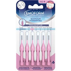 Emoform Scovolini Interdentali ISO 1 Rosa - 6 Pezzi con Tecnologia Soft Care per un Contatto Delicato