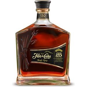 Flor de Caña 25 anni, Rum Scuro, Senza Zuccheri Aggiunti, Bottiglia da 700ml