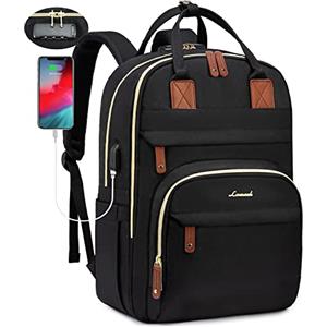 LOVEVOOK Zaino per computer portatile da donna da 15,6 pollici, zaino antifurto da donna, zaino da donna, grande capacità, con serratura a codice, zaino da viaggio da donna con porta USB, Chic,