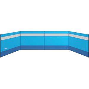 Outsunny Paravento da Spiaggia Pieghevole Frangivista, Tenda da Sole Laterale in Poliestere con Barre in Acciaio, per Spiaggia, Campeggio e Giardino, 725x140 cm, Azzurro