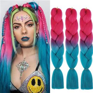 jooceebaby Fucsia/Turchese Extension Per Treccine Africane 24