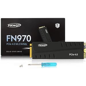 Fikwot FN970 1TB M.2 2280 PCIe Gen4 x4 NVMe 1.4 Unità interna a stato solido con dissipatore di calore - Velocità fino a 7400MB/s, Configurazione Cache DRAM, SSD Interno PS5 Compatibile