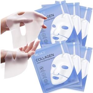 Bibonse Maschera Coreana Viso Collagene, Bio Maschera al Collagene 6 pezzi Collagen Mask Overnight Maschera Viso Coreana per Idratante, Minimizzare i Pori, Trattamento delle rughe, per tutti i tipi di pelle
