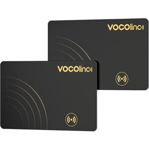 VOCOlinc Air Tag Smart Card Bluetooth, Wallet Tracker 2 Pack Thin 1.6mm Compatibile con Apple Dov'è (solo iOS, NON per Android), Localizzatore Portafogli Trova Oggetto per Bagaglio/Valigia/Passaporti