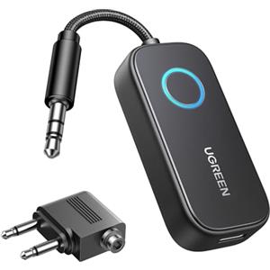 UGREEN Adattatore Bluetooth Aereo Trasmettitore Ricevitore 5.2 Jack Audio da 3,5 mm 2 in 1 per Aereo Altoparlante Auto Cuffie Amplificatore TV Mobile PC