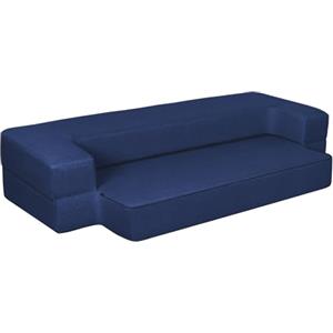 ANONER Divano Letto Sofa da Terra Pieghevole, 2 Posti con Cotone di Memoria, Futon Lavabile Set per Loft del Soggiorno, Blu Scuro