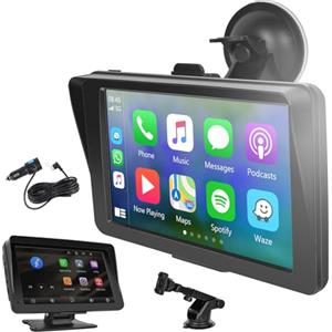 Hodozzy Schermo Carplay Portatile Wireless Android Auto Display AirPlay/Mirror Link Lettore Multimedia Schermo Vivavoce Bluetooth 7 Pollici Touch Screen Monitor Autoradio Ricevitore FM supporto AUX/TF