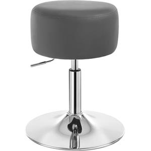 WOLTU Sgabello da Trucco, Sgabello Rotondo Girevole Regolabile in Altezza, Sgabello Imbottito per Toeletta, Sedia da Cucina in Pelle Sintetica, Altezza Seduta 54-69 cm, Grigio, BH14gr-1