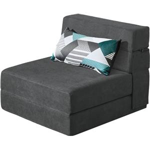 ANONER 70 x 190 CM Divano letto pieghevole con cotone a memoria, set di coperture lavabili e cuscino, materasso trasformabile per lo yoga, grigio scuro