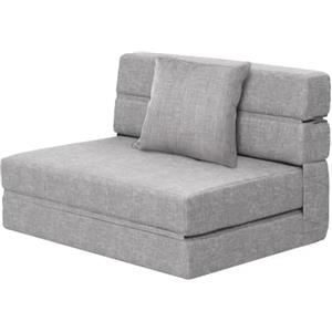 ANONER Divano Letto Futon, Divano Pieghevole Futon con Cotone di Memoria e Cuscino, Divano Letto Pieghevole Poltrona Lavabile Set, Poltrona Letto per Loft del Soggiorno, Grigio Chiaro