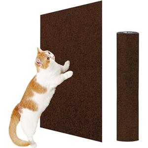 ENONCI, Tappetino tiragraffi autoadesivo per gatti e altri animali domestici, protezione antigraffio per divano e mobili, riutilizzabile, 40 x 60 cm, colore: marrone