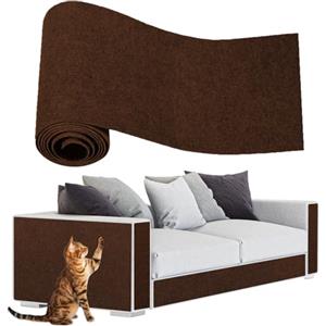 ENONCI - Tappetino tiragraffi per gatti, autoadesivo, protezione antigraffio per divani, tappeti e mobili, riutilizzabile, per animali domestici (marrone, 200 cm)