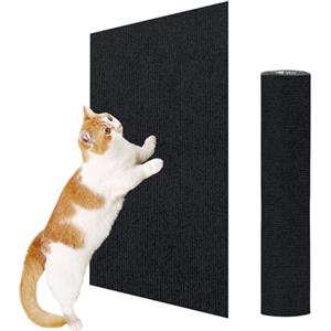 ENONCI - Tappetino tiragraffi per gatti, autoadesivo, protezione antigraffio per divani, tappeti e mobili, riutilizzabile, per animali domestici (nero, 60 cm)