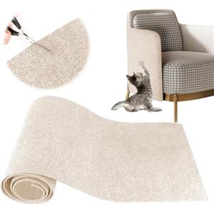 YAOZUP Tappeto Tiragraffi Gatti, 200 * 40cm Tappetino Tiragraffi per Gatti Autoadesivo, DIY Climbing Cat Scratcher, Proteggi Divano Gatti Graff, Antigraffio Gatto Divano (Bianco)