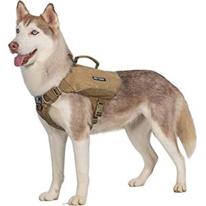 OneTigris CAMELUS - Zaino per cani da campeggio, escursionismo, taglia M/L, colore marrone coyote