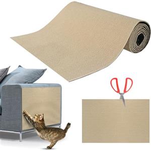 NEUFOOD Tiragraffi Per Gatti Autoadesivo, DIY Climbing Cat Scratcher, Proteggi Divano Antigraffio, Tappetino Graff Cachi
