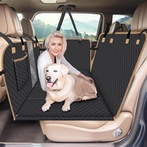 Lekespring Coprisedile Auto per Cani, Estensore per Sedile Posteriore per Cani con Fondo Rigido, Telo Auto per Cani Impermeabile Antigraffiato, Lettino Viaggio per Auto Camion SUV, Nero