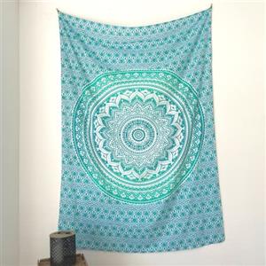 MOMOMUS Pareo Telo Mare Grande Antisabbia - XL/Doppio - Telo Mare da Spiaggia, Grande, a Prova di Sabbia e con Motivo Mandala - Ideale come Sottile Telo da Picnic - Turchese, 135 x 210 cm