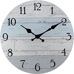Plumeet Orologio da Parete in Legno da 30cm, Orologio da Parete Senza Cornice Silenzioso - Orologio Rustico da Villaggio di Campagna Decorativo per La Cucina e La Camera da Letto