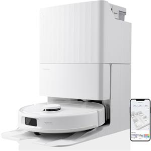 roborock Qrevo S Robot Aspirapolvere 7000Pa con Stazione Autopulente, Svuota Automaticamente la Polvere/Pulisce il Panno Rotante Sollevabile/Ricarica l'acqua (Roborock Qrevo S Bianco)