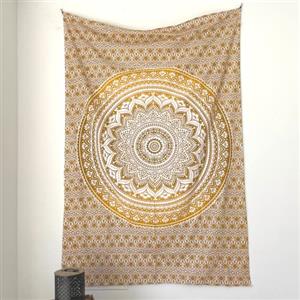 MOMOMUS Pareo Telo Mare Grande Antisabbia - XL/Doppio - Telo Mare da Spiaggia, Grande, a Prova di Sabbia e con Motivo Mandala - Ideale come Sottile Telo da Picnic - Marrone, 135 x 210 cm