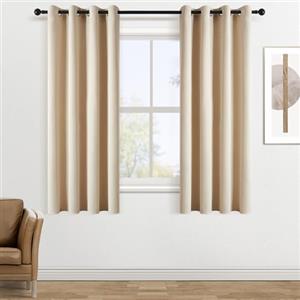 Topfinel Tende Oscuranti per Interni a Vetro per Finestre Piccole Tenda Oscurante Finestra Piccola Fonoassorbenti per Salotto Eleganti 2 Pezzi Beige 140x160 CM