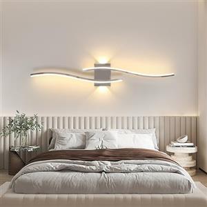 DELIPOP Applique da Parete Interno LED, 89CM Creativo Lungo Lampada da Parete Moderno 27W, Bianca Calda 3000K Lampada a Muro per Camera da Letto Soggiorno Corridoio Ufficio Scala