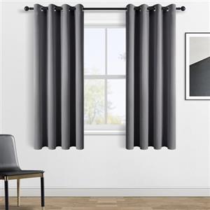 Topfinel Tende Oscuranti per Interni a Vetro per Finestre Piccole Finestra Fonoassorbenti per Salotto Eleganti 2 Pezzi Grigio Scuro 140x160 CM