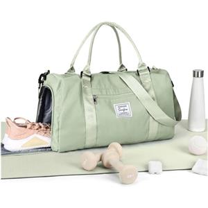 HYC00 Borsone Palestra Donna Uomo Borsa Sportiva con Scomparto Scarpe Borsone da Viaggio Sports Gym Bag Grande Borse da Palestra Piscina Donna Fitness Weekend Duffel Bag Borsa per Ospedale,Verde Erba