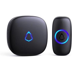 SECRUI Campanello Senza Fili da Esterno, Citofono Senza Fili da Esterno 300M Operativo Portata, Campanello Senza Fili IP65, 58 Suonerie, Indicatore LED colorato, 5 Volumi Selezionabili (0-120dB)