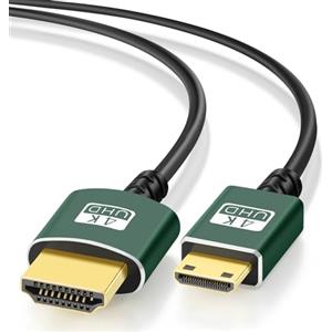 Thsucords Cavo Mini HDMI a HDMI Sottile 2M, Ultra Morbido Flessibile Cavi HDMI Mini Supporto 3D/4K@60Hz/18Gbps/1080P per Nikon/Canon DSLR,Videocamera,Computer portatile,Tablet e scheda grafica/Video