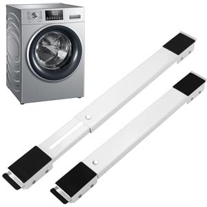 BUCOMTU 2 PCS Carrello Lavatrice,regolabile Sposta Mobili Con Ruote,Durevole,Con gomma antiscivolo Ruote Lavatrice,Adatto per lavatrici,frigoriferi,divani e armadi.Può sopportare 300 kg (Bianco)